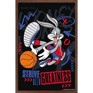 Trends International Looney Tunes x Team USA - Strive For Greatness Framed Wall Poster Prints - 1 of 4