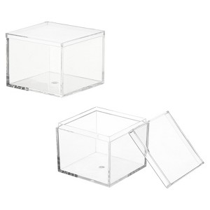 Unique Bargains Acrylic Cube Storage Collectible Display Boxes 2 Pcs Clear - 1 of 4