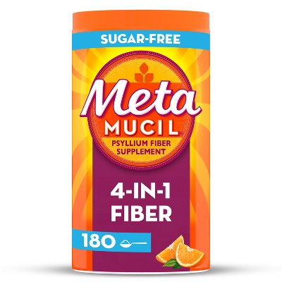 Photo 1 of Metamucil Psyllium Fiber Supplement Sugar Free Powder - Orange