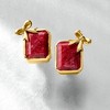 Ross-Simons 10.00 ct. t.w. Ruby Bow Earrings in 18kt Gold Over Sterling - 3 of 4