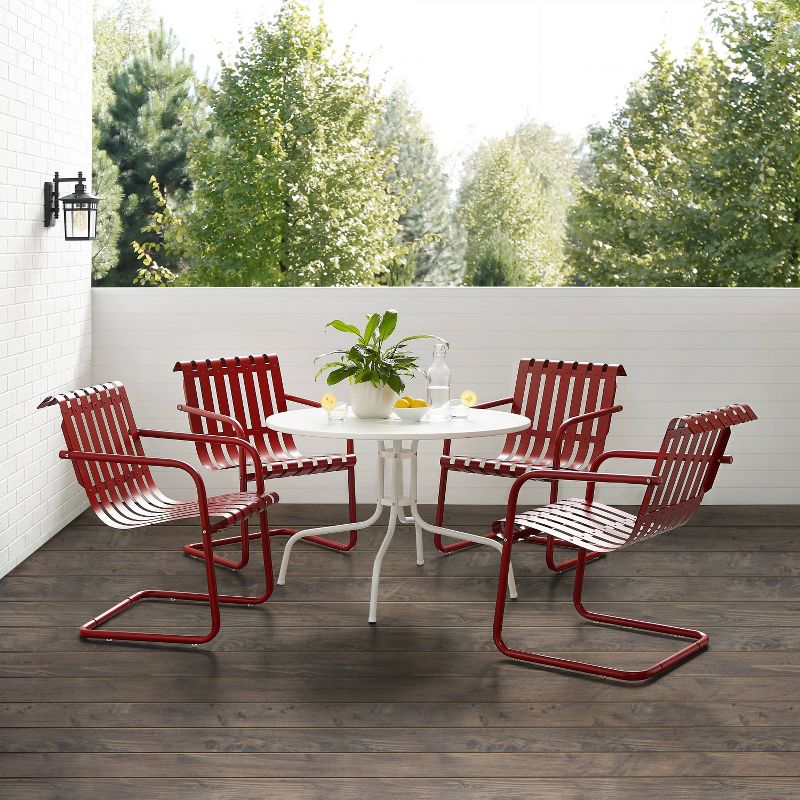 Gracie 5pc Outdoor Metal Dining Set with Table & 4 Armchairs - Crosley, 4 of 9