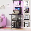 MOEPISY Record Player Stand, Record Player Table with Vinyl Storage Black - 4 of 4