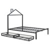 NicBex Twin/Full Platform Bed Frame with House-Shaped Headboard for Boys and Girls,Heavy Duty Metal Slats Support,Easy Assembly,White/Black/Pink - 4 of 4