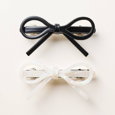 2pk Bow Barettes - kate spade new york x Target™ Black/White