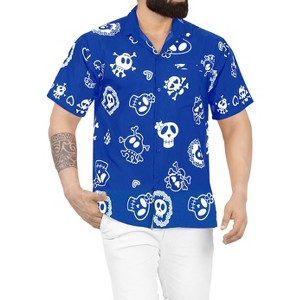HAPPY BAY Mens Hawaiian Shirts Short Sleeve Button Down Shirt Men's Pirates Holiday Shirts Summer Beach Aloha Shirts for Men Funny - 1 of 3