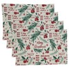 Saro Lifestyle Holly Christmas Cotton Placemats (Set of 4) - 3 of 4