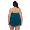 Aqua Green, Women's Vneck Blouson Romper - 3 of 3
