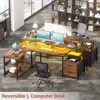 Aheaplus L-Shaped Computer Desk with Drawers and Monitor Shelf - 3 of 4