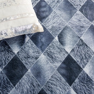 Gray Faux Hide Non-Slip Washable Rug, 30" x 7"
