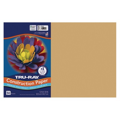 Tru-Ray CONSTRUCTION PAPER, 12" X 18", 50 SHEETS - ALMOND (Pack of 6)