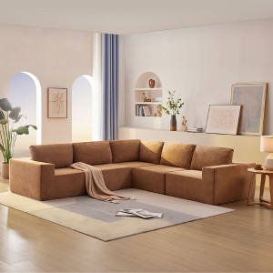 Luxury L-Shaped Modular Sofa: 5-Piece Upholstered Set, Foam-Filled, for Living Room & Bedroom - 1 of 4