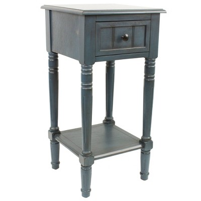 1 Drawer Simplify Accent Table Antique Navy - Decor Therapy
