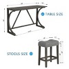 4-Piece Bar Table Set with Power Outlet, Dining Set Contemporary, Dining Set Rectangle with 3 Padded Stools for Living Room&Dining Room-Cuddlewood - 4 of 4