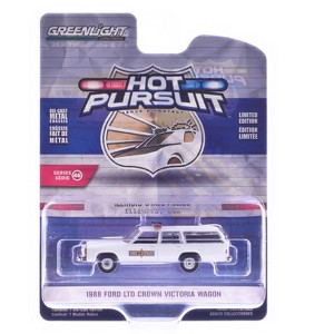 1988 Ford LTD Crown Victoria Wagon "Illinois State Police" White "Hot Pursuit" Series 46 1/64 Diecast Model Car by Greenlight - 1 of 1