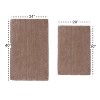 Knightsbridge Stylish And Comfortable Traditional Linear Design 2 PC Cotton Bath Rug Set 20"x30" & 24"x40" Silver - 3 of 4