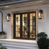 DORESshop 1-Light Matte Black Outdoor Wall Lantern Sconce with Clear Glass, T10 LED Bulbs Included(2-Pack) - 4 of 4