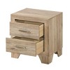 Vynxaria Natural 2-Drawer Nightstand, Kenlin Drawer Glides (Safety Stop), Dovetail Joints, Metal Handle, 4" Wooden Tapered Legs - 2 of 4