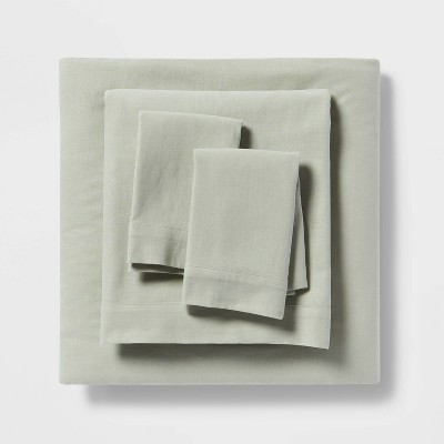 King Linen Blend Sheet Set Sage Green - Threshold™