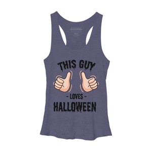 Women's Design By Humans This Guy Loves Halloween By MultimediaOne Racerback Tank Top - 1 of 3