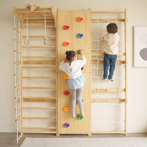 Walnut - 9-in-1 Swedish Ladder Wall Gym and Climber - 1 of 4