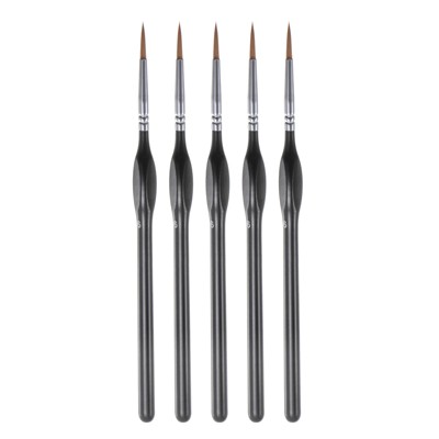 Unique Bargains Detail Nylon Hair Miniature Painting Brush 5 Pcs