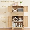 USIKEY Morden 47.2" Storage Cabinet with 2 Drawers & 2 Adjustable Shelves, Floor Cabinet with 4 Doors, Cabinet for Living Room, Dining Room - 3 of 4