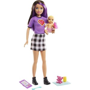 Barbie Skipper Babysitters Inc Doll & Accessories Set with Skipper Doll in Checked Skirt, Baby Doll & 4 Themed Pieces - 1 of 4