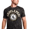 Harry Potter Hufflepuff Varsity Men's Black Vintage Mineral Wash Crew Neck Short Sleeve T-shirt - 4 of 4