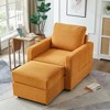 GDFStudio Warner Corduroy 55" D Upholstered Accent Chair with Ottoman - 2 of 4