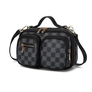 MKF Collection Jolene Vegan Leather Multi Pocket Crossbody Bag by Mia K- Black - 1 of 4