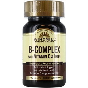 Windmill B-Complex Tablets with Vitamin C and Iron Supplement - 100 Ea - 1 of 3