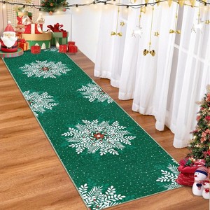 Fulvari Christmas Snowflake Area Rug,Rug Washable Non Slip for Entryway,Mats for Front Door,Bedroom Living Room Laundry Room Indoor - 1 of 4