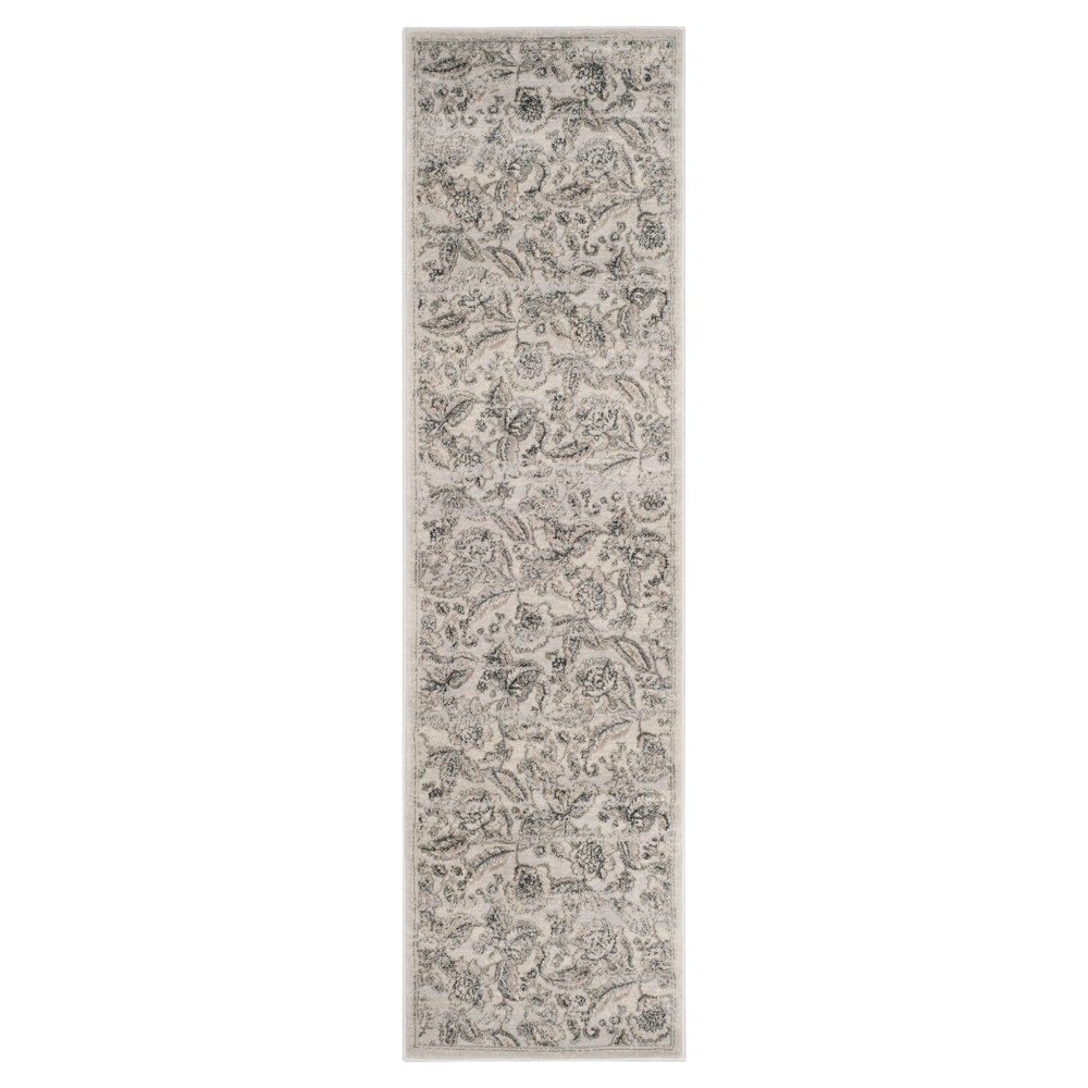 Silver Floral Loomed Runner 2'3inx8' - Safavieh