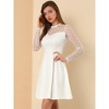 Allegra K Women's Heart Mesh Sheer Long Sleeve Gothic Cocktail Skater Party Dress - 2 of 4