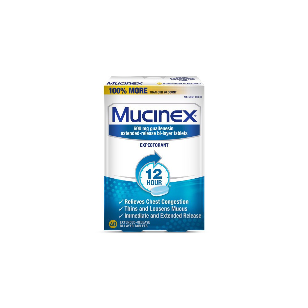 GTIN 363824008400 product image for Mucinex 12-Hour Chest Congestion Expectorant Tablets - 40ct | upcitemdb.com