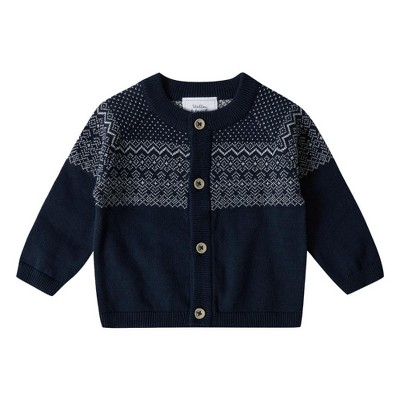 Baby Boy/Girl Cable Knit Long-sleeve Button Up Sweater