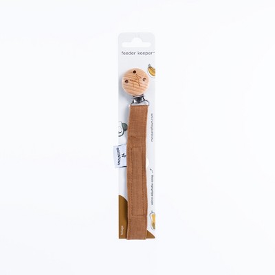Moss and Fawn Linen Pacifier Clip