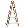 Alilang 31.50 Inch A-Frame Ladder Bookshelf with Four-Tier Wooden Shelves and Dual-Tone Design - White - 3 of 4