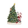 Transpac Resin 16.5 in. Multicolor Christmas Light Up Santa with Christmas Tree Decor - 2 of 4