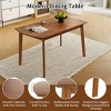 47.3" Mid-Century Modern 5-Piece Dining Set with Solid Wood Table and Upholstered Chairs for Kitchen or Apartment-Cuddlewood - 3 of 4