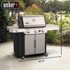Weber Genesis S-335 Outdoor Stainless Steel 3 Burner Natural Gas Grill 39,000 BTU with Extra Large Side Prep and Serve Tables, Silver - 3 of 4