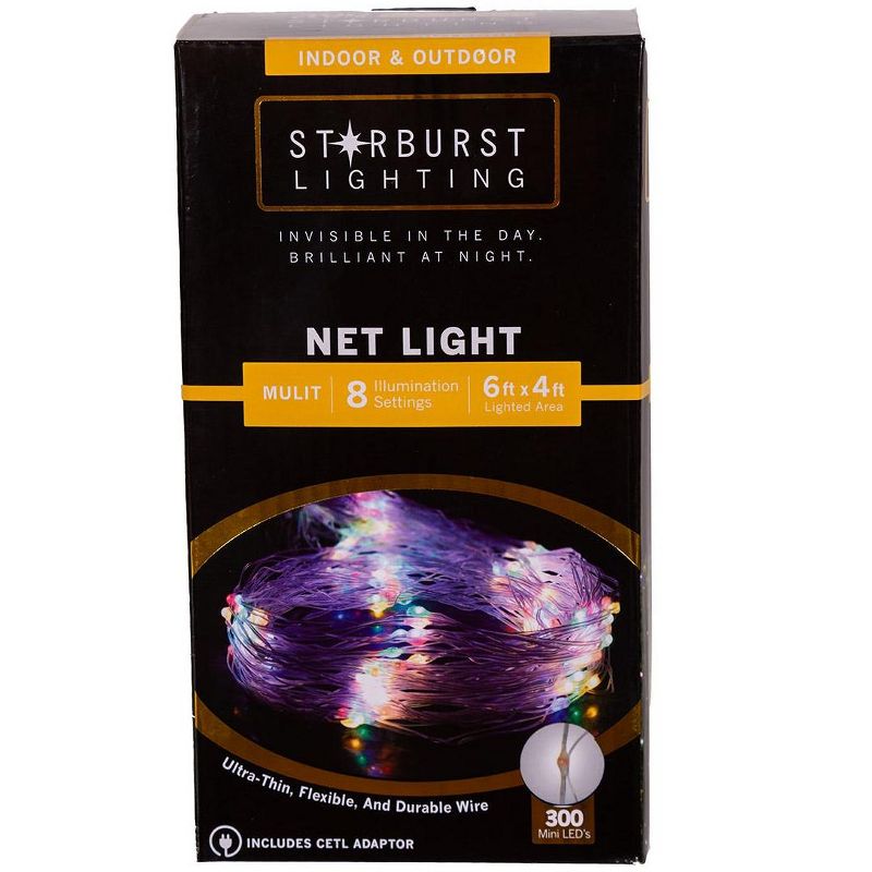 Kurt Adler 300-Light 6' Starburst Multi LED Net Light, 5 of 6
