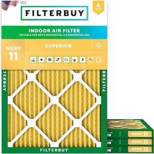 Filterbuy 19.75x21.5x1 Air Filter (4-Pack), Pleated MERV 11 Allergen Defense Replacement HVAC AC Furnace Filters (Actual Size: 19.88 x 21.50 x 0.75) - 1 of 4