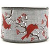 Northlight Gray and Red Cardinal Wired Craft Christmas Ribbon 2.5" x 10 Yards - 4 of 4