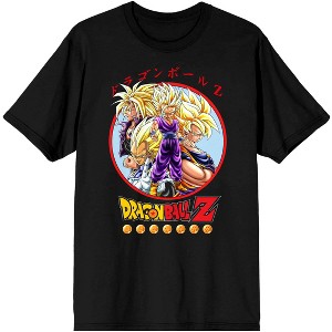 Dragon Ball Z Anime Characters Group Shot Mens Black Graphic Tee Shirt - 1 of 3