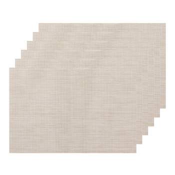 EveryTable 18 in. x 12 in. Transparent Hickory Black, White, Gold Woven PVC Placemat (Set of 6)