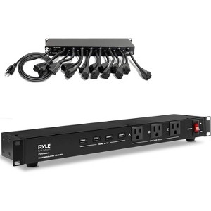 Pyle Pro Audio Power Supply Surge Protector Rack Mount Power Conditioner Strip (PCO865) - 1U, 4 USB Ports - 1 of 4