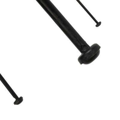 Tropical Chic Black Rattan and Metal High-Back Bar Stool