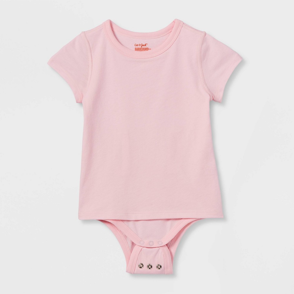 Toddler Adaptive Short Sleeve Bodysuit with Abdominal Access - Cat & Jack™ Light Pink 2T: Sensory Friendly, Jersey Fabric