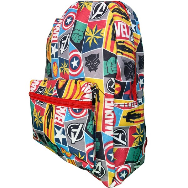 Mochila escolar Marvel de nylon de 16" para niños con bolsillo frontal 4